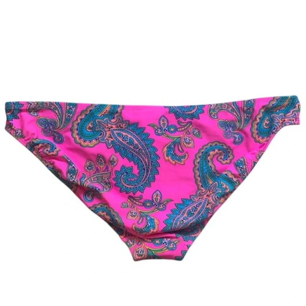 NWT Paisley Bikini Set Halter Tie Two Piece Swimsuit L Resort Preppy Coastal